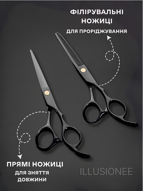 Ножницы парикмахерские профессиональный набор для стрижки волос 10 в 1 аксессуары для парикмахера филировочные ножницы расческа зажимы щетка накидка гребень органайзер для дома салона с чехлом чёрный + в комплекте 4 шт зажимов R2 3DTOYSLAMP - изображение 10