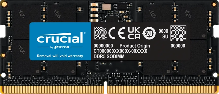 Pamięć RAM Crucial SODIMM DDR5-5600 65536MB PC5-44800S Black (CT64G56C46S5) - obraz 1