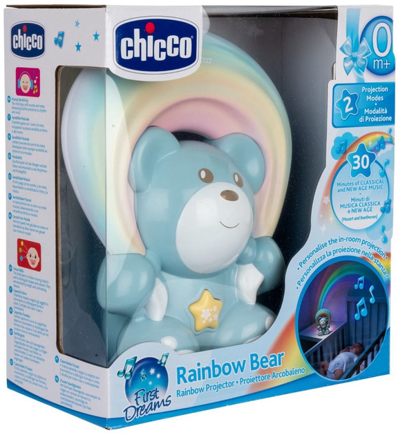 Нічник проектор Chicco First Dreams Веселковий Ведмедик Синій (8058664143313) - зображення 2