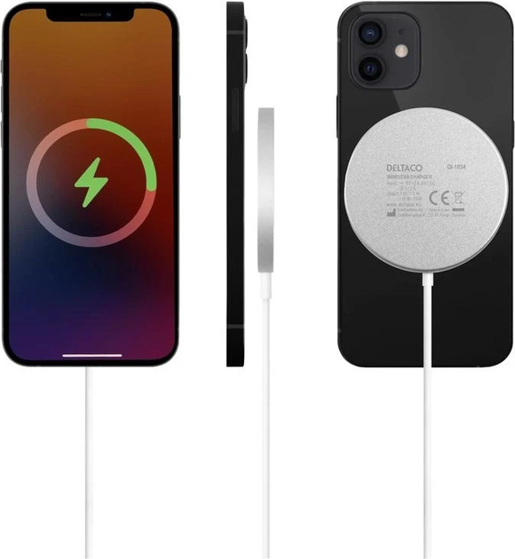 Бездротовий зарядний пристрій Deltaco Qi Wireless Charger 15W (7333048051486) - зображення 4