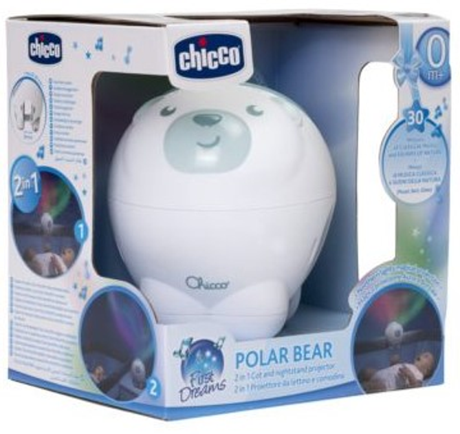 Нічник проектор Chicco First Dreams Полярний Ведмедик Синій (8058664164776) - зображення 2