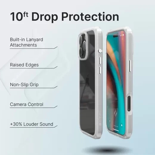 Противоударный прозрачный чехол Catalyst Influence Case Clear для iPhone 16 Pro - Фото 3 Противоударный прозрачный чехол Catalyst Influence Case Clear для iPhone 16 Pro - изображение 3