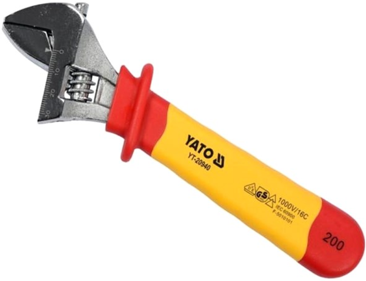 Klucz nastawny YATO 200 mm, izolowany VDE do 1000V (YT-20940) - obraz 1