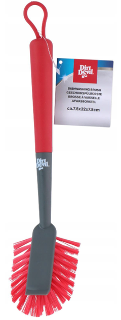 Szczotka do mycia naczyń Dirt Devil z rączką czerwona (8711252494562) - obraz 2