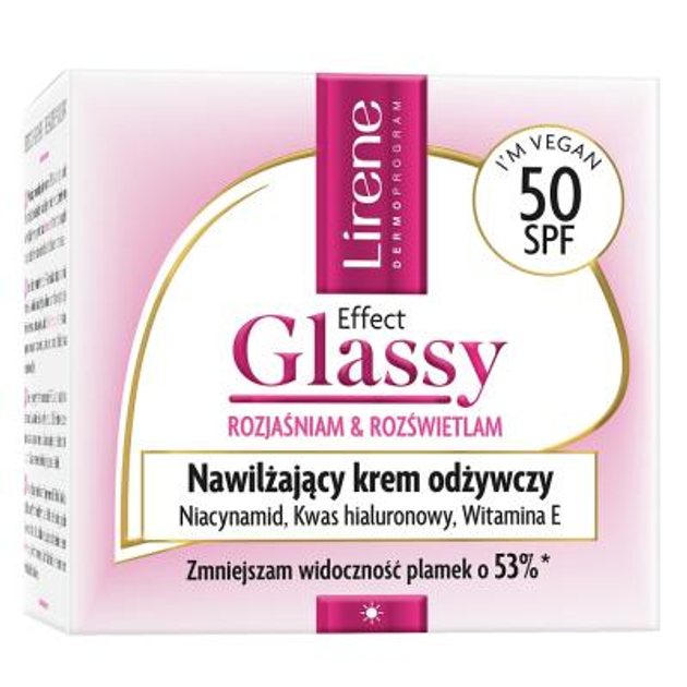 Krem do twarzy z filtrem SPF Lirene Effect Glassy nawilżający 50 ml (5900717767126) - obraz 1