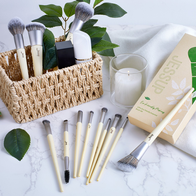 Zestaw pędzli do makijażu Jessup Eco-Friendly Makeup T327 12 szt (ZES6971093063279) - obraz 3