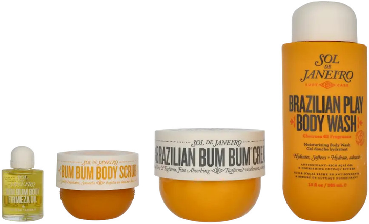 Zestaw kosmetyków pielęgnacyjnych Sol De Janeiro Rio Shower Ritual Żel pod prysznic 385 ml + Krem do ciała 240 ml + Olejek do ciała 12 ml + Peeling do ciała 75 ml (810912036581) - obraz 2