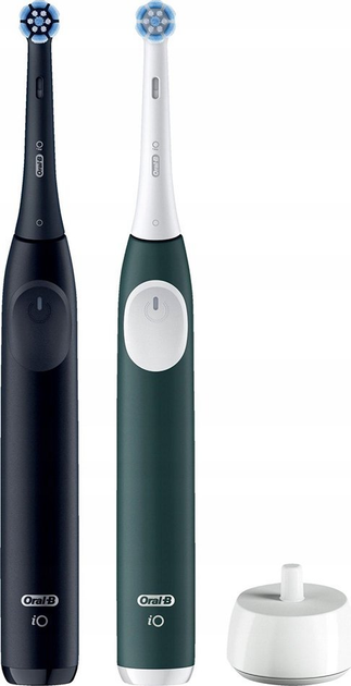 Zestaw szczoteczek elektrycznych Oral-B iO Series 2 Duo Night Black & Forest Green - obraz 2