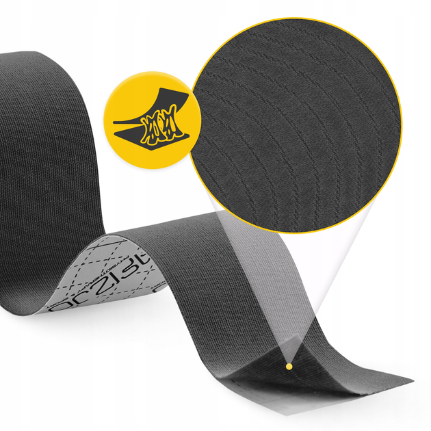 Стрічка кінезіологічна (кінезіо тейп) 4FIZJO 5 см x 5 м Black (P-5907739315977) - зображення 2