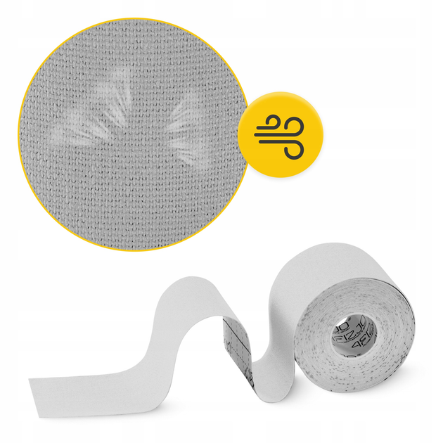 Стрічка кінезіологічна (кінезіо тейп) 4FIZJO 5 см x 5 м White (P-5907739318831) - зображення 2