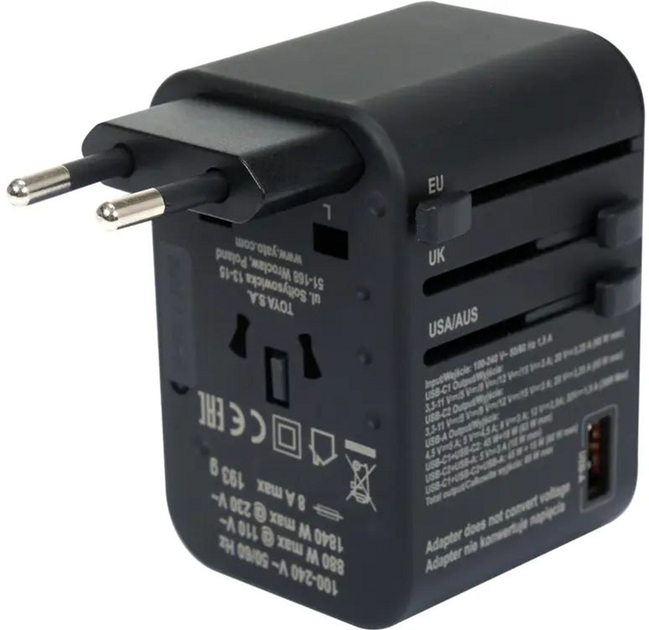 Gniazdo zasilacza YATO 110-240 V do 8 A z gniazdem uniwersalnym i wtyczkami 880/1840 W dla 110/230 V YT-81303 (5906083107627) - obraz 3