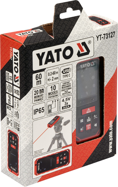 Dalmierz laserowy YATO YT-73127 (5906083029301) - obraz 1