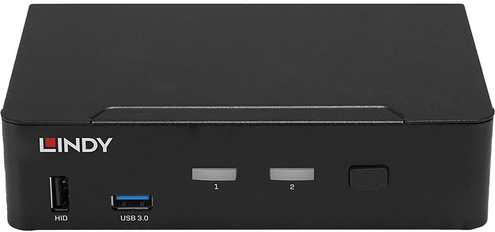 Przełącznik KVM Lindy 2 Port DisplayPort 1.4, USB 3.0 & Audio Black (4002888393126) - obraz 3