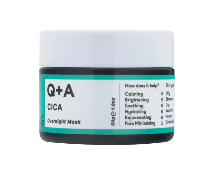 Успокаивающая ночная маска с центеллой Q+A Cica Calming Overnight Face Mask, 50 г - Фото 1 Успокаивающая ночная маска с центеллой Q+A Cica Calming Overnight Face Mask, 50 г - изображение 1