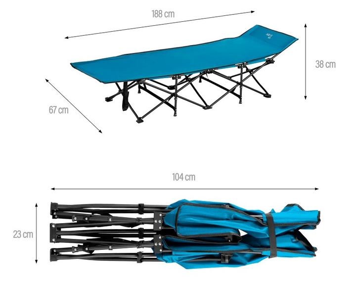 Розкладне ліжко Nils туристичне 188 × 67 × 38 см (5908261680304) - зображення 7