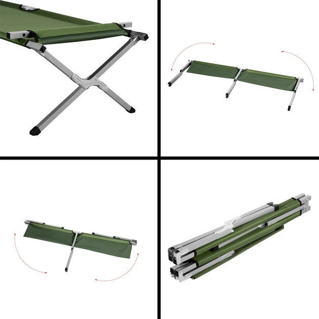Розкладне ліжко Nils CAMP туристичне 200 × 60 × 44 см зеление NC2756 (5908261680328) - зображення 6