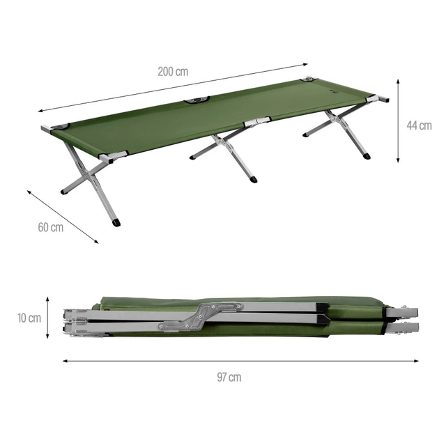 Розкладне ліжко Nils CAMP туристичне 200 × 60 × 44 см зеление NC2756 (5908261680328) - зображення 7
