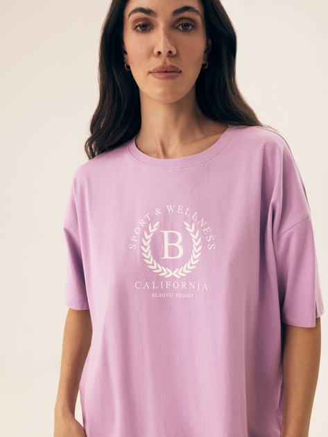 Piżama damska z szortami i krótkim rękawem letnia bawełniana Bloovii Midnight 42561-03X L Różowa (5903972547434) - obraz 7