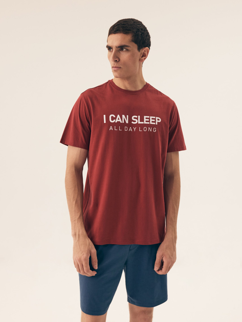 Piżama męska z szortami i krótkim rękawem letnia bawełniana Henderson Sleeper 42614-33X L Czerwona (5903972509364) - obraz 1
