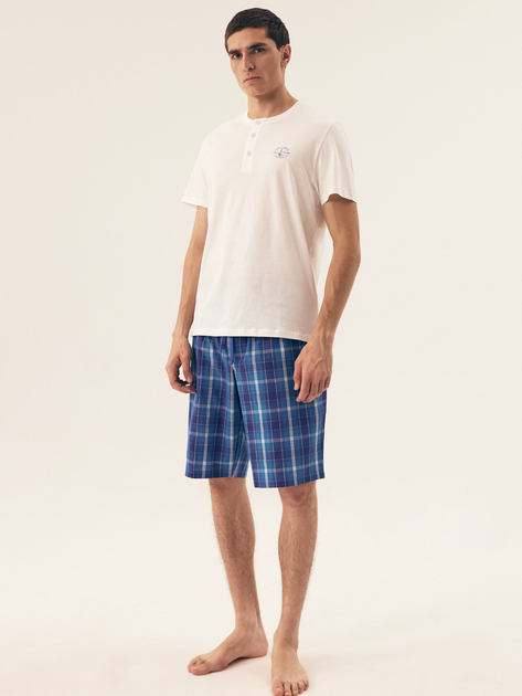 Піжама (футболка + шорти) чоловіча бавовняна великого розміру Henderson Dock 42616-00X XL Біла (5903972398630) - зображення 3