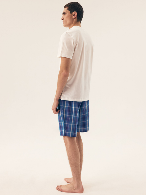 Піжама (футболка + шорти) чоловіча бавовняна великого розміру Henderson Dock 42616-00X 2XL Біла (5903972398654) - зображення 4