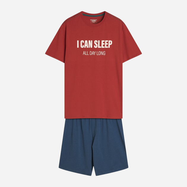 Піжама (футболка + шорти) чоловіча бавовняна Henderson Sleeper 42614-33X L Червона (5903972509364) - зображення 7