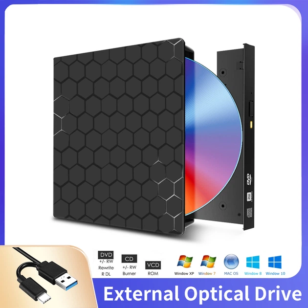 Внешний портативный привод дисковод Maiwo DVD±R/RW CD-RW - USB 3.0 Type-A/Type-C - изображение 4