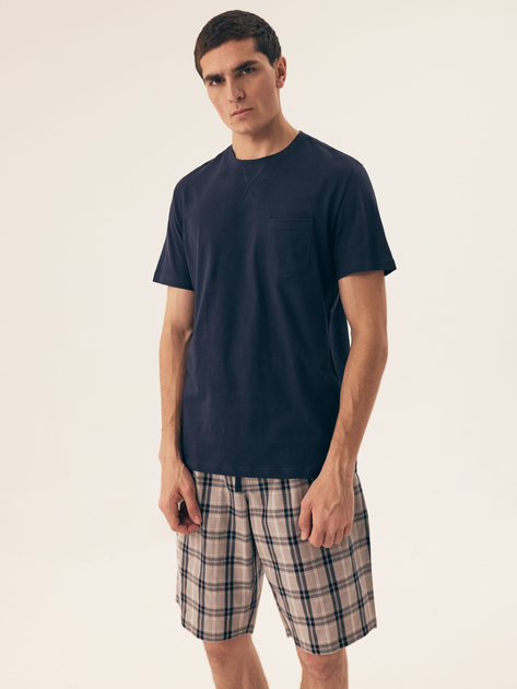 Piżama męska z szortami i krótkim rękawem letnia bawełniana Henderson Dexter 42617-59X 3XL Granatowa (5903972398692) - obraz 1
