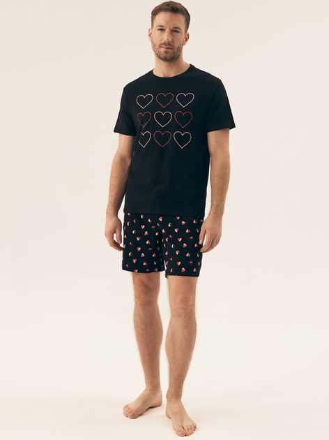 Piżama męska z szortami i krótkim rękawem letnia bawełniana Henderson Sweet 42602-99X 2XL Czarna (5903972509142) - obraz 3