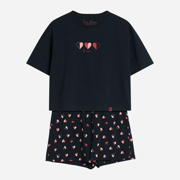 Piżama damska z szortami i krótkim rękawem letnia bawełniana Henderson Necesito 42649-99X XL Czarna (5903972377475) - obraz 6