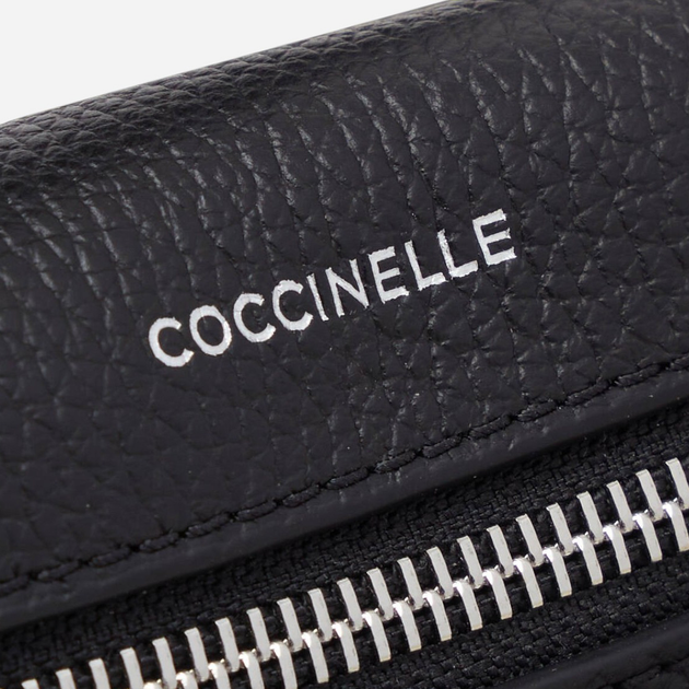Сумка крос-боді через плече жіноча з натуральної шкіри маленька Coccinelle E1PH6170102-001 Чорна (8059978576118) - зображення 6