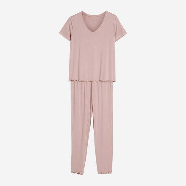 Piżama damska z długimi spodniami i krótkim rękawem Henderson Noves 42680-08X 2XL Różowa (5903972378717) - obraz 6