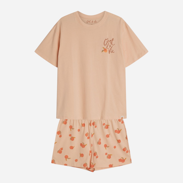 Piżama damska z szortami i krótkim rękawem letnia bawełniana Henderson Naranja 42684-24X 2XL Pomarańczowa (5903972378977) - obraz 7