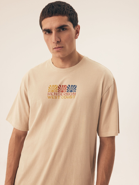 Піжама (футболка + шорти) чоловіча бавовняна Henderson Onshore 42792-02X L Бежева (5903972510643) - зображення 5