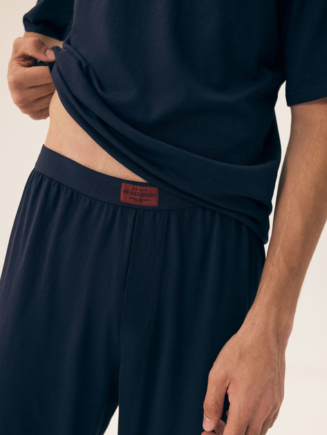 Piżama męska z długimi spodniami i krótkim rękawem bawełniana Henderson Outpost 42793-59X 2XL Granatowa (5903972510704) - obraz 5