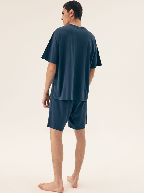 Піжама (футболка + шорти) чоловіча бавовняна великого розміру Henderson Orient 42794-55X XL Синя (5903972510773) - зображення 4