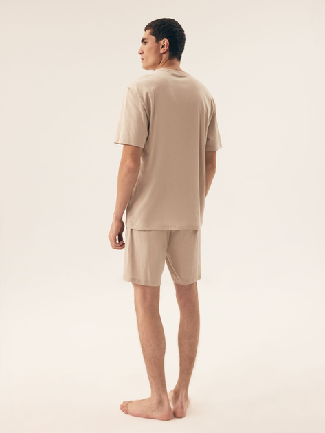 Piżama męska z szortami i krótkim rękawem letnia bawełniana Henderson Olive 42795-02X XL Beżowa (5903972510896) - obraz 4