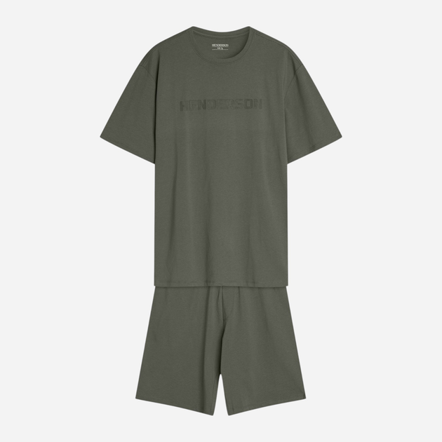 Piżama męska z szortami i krótkim rękawem letnia bawełniana Henderson Olive 42795-87X L Zielona (5903972510926) - obraz 7