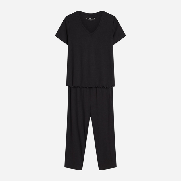 Piżama damska ze spodniami 3/4 i krótkim rękawem letnia bawełniana Henderson Noves 43023-99X XL Czarna (5903972541029) - obraz 7