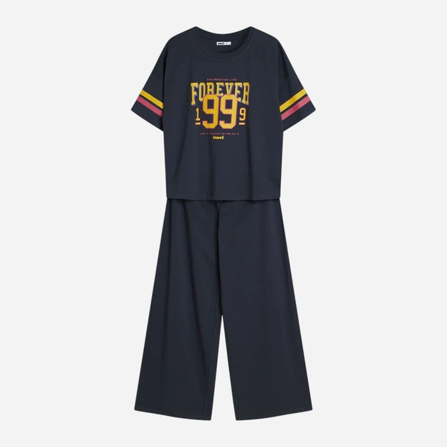 Piżama damska z długimi spodniami i krótkim rękawem bawełniana Bloovii Forever 43061-59X L Granatowa (5903972576830) - obraz 6