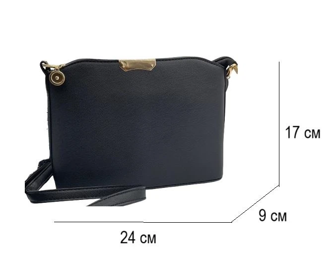Елегантна невелика жіноча сумка-крос cross-body Leis-378 чорна - Фото 2 Елегантна невелика жіноча сумка-крос cross-body Leis-378 чорна - изображение 2