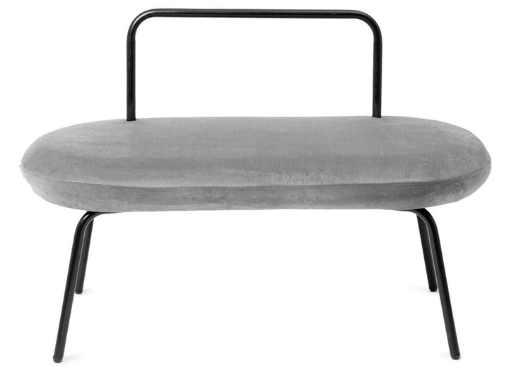 Ławka Homla INA  w tkaninie 95 x 45 x 61 cm Jasnoszara (5904183828299) - obraz 2