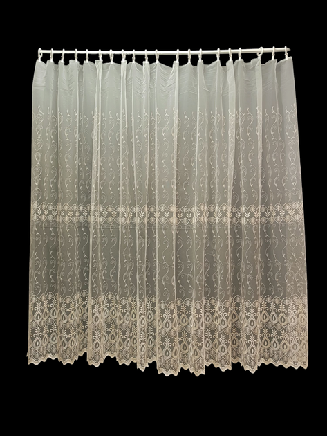 Короткая кремово-золотая тюль высота 1.50 м (К135) - Фото 1 Короткая кремово-золотая тюль высота 1.50 м (К135) - изображение 1