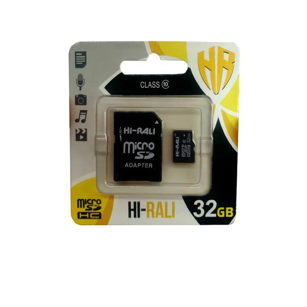 Карта пам'яті microSDHC HI-RALI 32GB Сlass 10 (з адаптером) - изображение 1