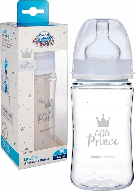 Бульба антиколікова "PP Easystart Royal" з широким відверненням, 240 мл, блакитна - Canpol Babies 240ml (1320579-31098532) - зображення 1