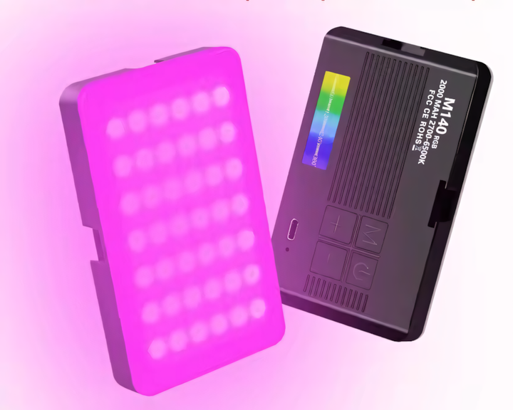 Портативне RGB підсвічування M140 із затискачем (12×7 см, 2700-6500K, Ra85+) - Фото 1 Портативне RGB підсвічування M140 із затискачем (12×7 см, 2700-6500K, Ra85+) - зображення 1