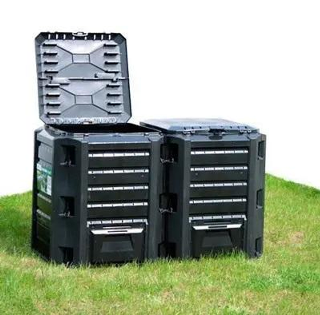 Компостер садовый пластиковый 800 л две секции Prosperplast MODULE COMPOGREEN Черный (5905197595429) - изображение 3