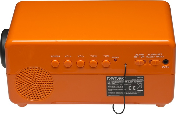 Настільний радіогодинник Denver CR-425 Retro Orange (5706751043130) - зображення 3
