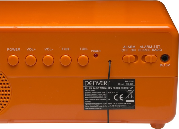 Настільний радіогодинник Denver CR-425 Retro Orange (5706751043130) - зображення 5