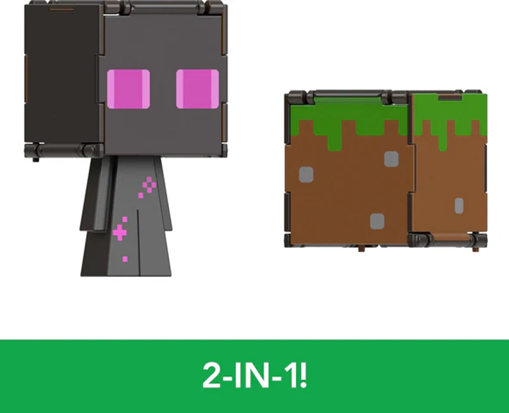 Zestaw Mattel Minecraft Figurki z transformacją Enderman + Blok Trawy (0194735193349) - obraz 3